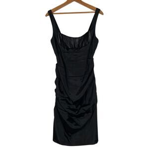 XSCAPE by Joanna Chen Black Ruched Sheath Dress    Size:12P